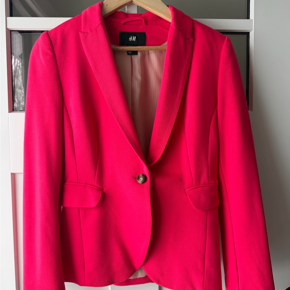 H&M Hot Pink Tailored Blazer Jacket